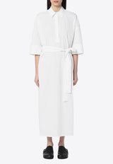 P.A.R.O.S.H Belted Midi Shirt Dress White D726009CO/Q_PAROS-001