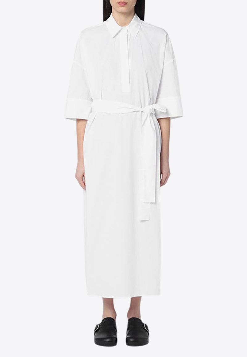 P.A.R.O.S.H Belted Midi Shirt Dress White D726009CO/Q_PAROS-001
