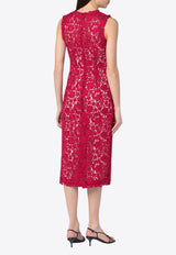 P.A.R.O.S.H Guipure Lace Midi Dress Red D726018CO/Q_PAROS-061