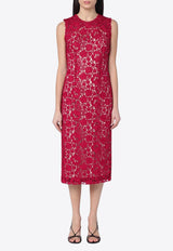 P.A.R.O.S.H Guipure Lace Midi Dress Red D726018CO/Q_PAROS-061
