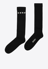 Rick Owens DRKSHDW Logo Print Ankle Socks Black DA02E7469SOCKC/R_DARKS-908
