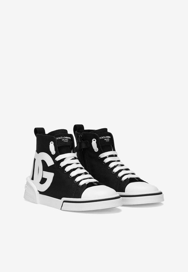 Dolce & Gabbana Kids Boys Portofino High-Top Sneakers DA5195 A4659 8M933 Black