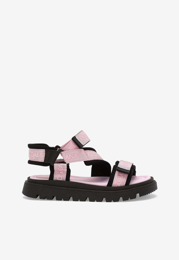 Dolce & Gabbana Kids Boys Logo Grosgrain Sandals DA5205 AB028 8B400 Pink