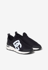 Dolce & Gabbana Kids Boys Logo Slip-On Sneakers DA5274 AU569 8B939 Black