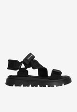 Dolce & Gabbana Kids Boys Logo Patch Sandals Black DA5350 A5555 8B956