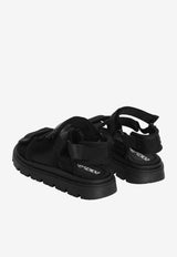 Dolce & Gabbana Kids Boys Logo Patch Sandals Black DA5350 A5555 8B956