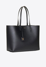 Versace Virtus Leather Tote Bag DBFH818 1A10067 6BE8V Black