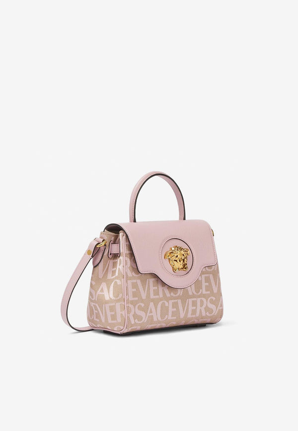 Versace Small Medusa All-Over Logo Top Handle Bag DBFI040 1A07951 2N77V Pink