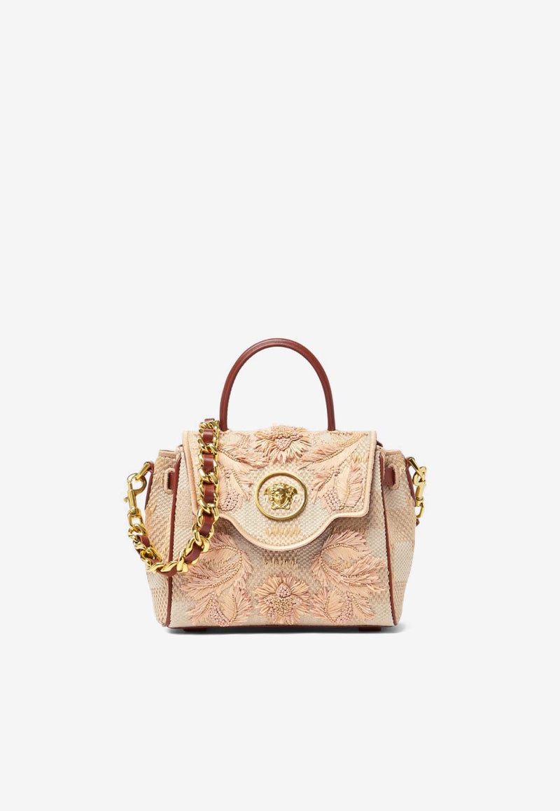 Versace Small La Medusa Raffia Handbag Beige DBFI040 1A11534 2KL2V