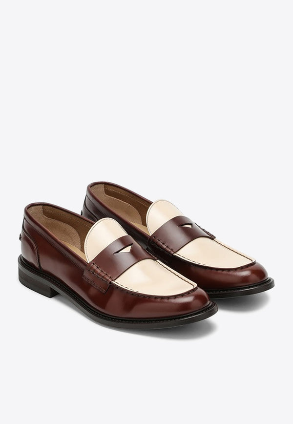 Doucal's Classic Two-Tone Leather Loafers Brown DD8594PHONPZ701/O_DOUCA-TM24