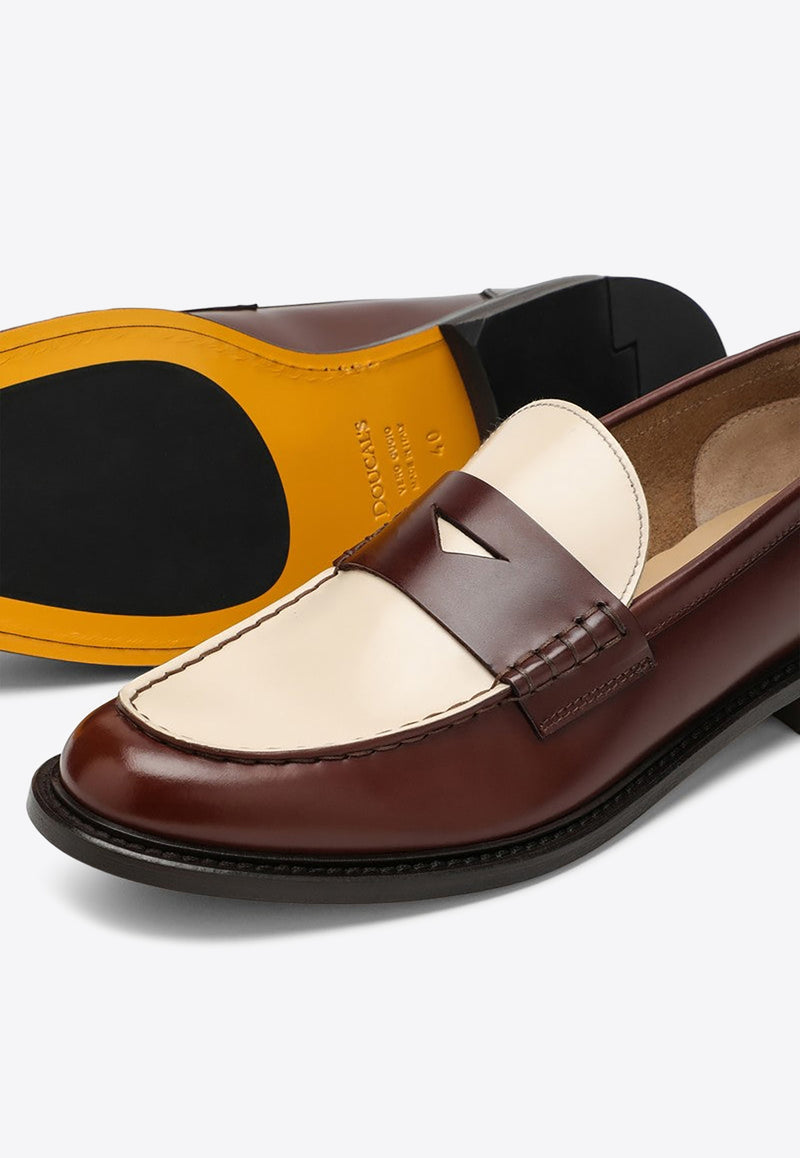 Doucal's Classic Two-Tone Leather Loafers Brown DD8594PHONPZ701/O_DOUCA-TM24