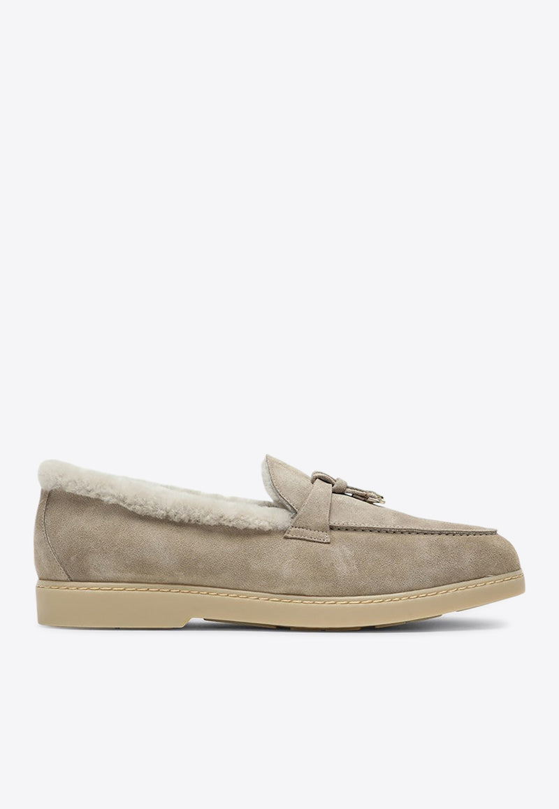 Doucal's Suede and Shearling Loafers Beige DD8733EDO-UM252/P_DOUCA-CC15