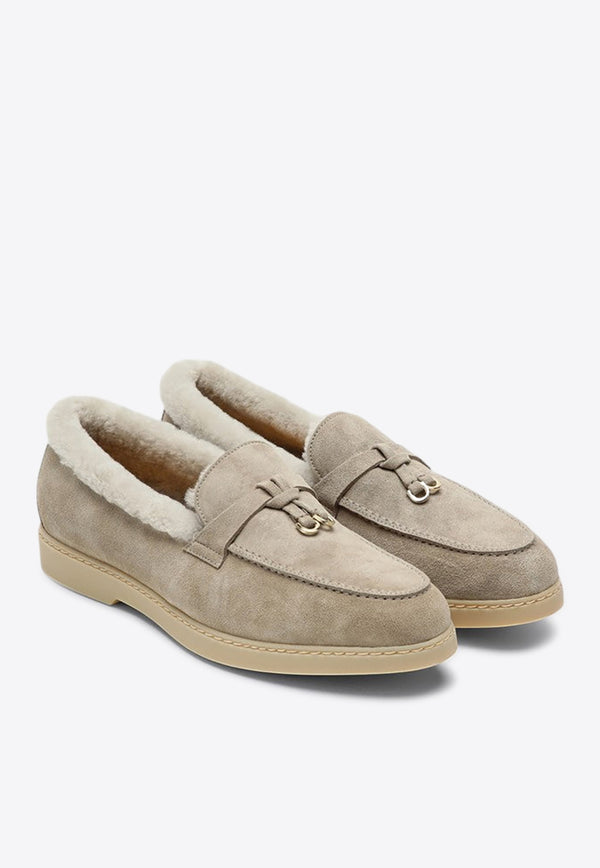 Doucal's Suede and Shearling Loafers Beige DD8733EDO-UM252/P_DOUCA-CC15