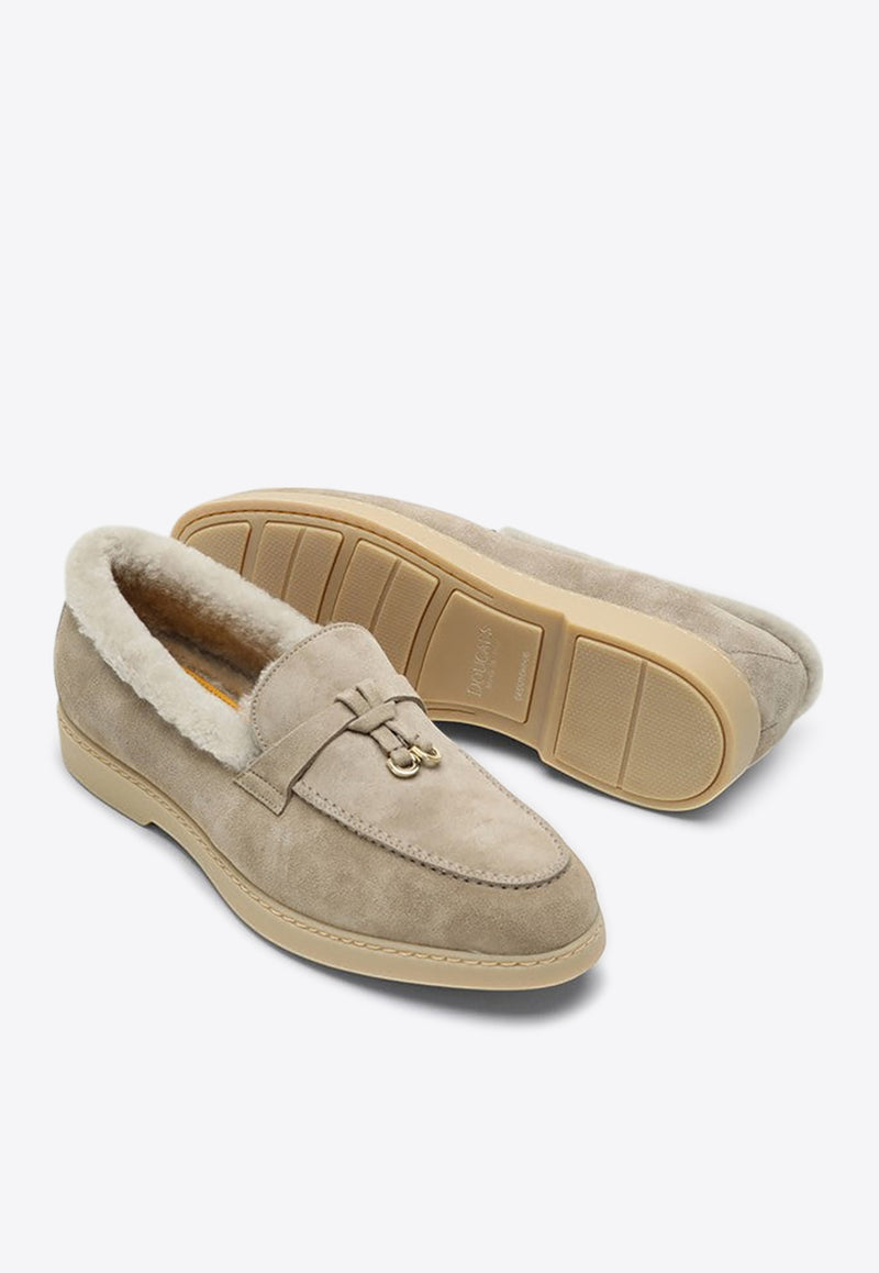 Doucal's Suede and Shearling Loafers Beige DD8733EDO-UM252/P_DOUCA-CC15