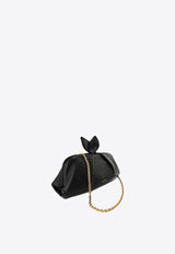 Aquazzura Bow Tie Clutch in Nappa Leather DENCLUC1-NAP-BLD Black