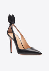 Aquazzura Bow Tie 105 Leather Pumps DENHIGP0-NAP-000 Black