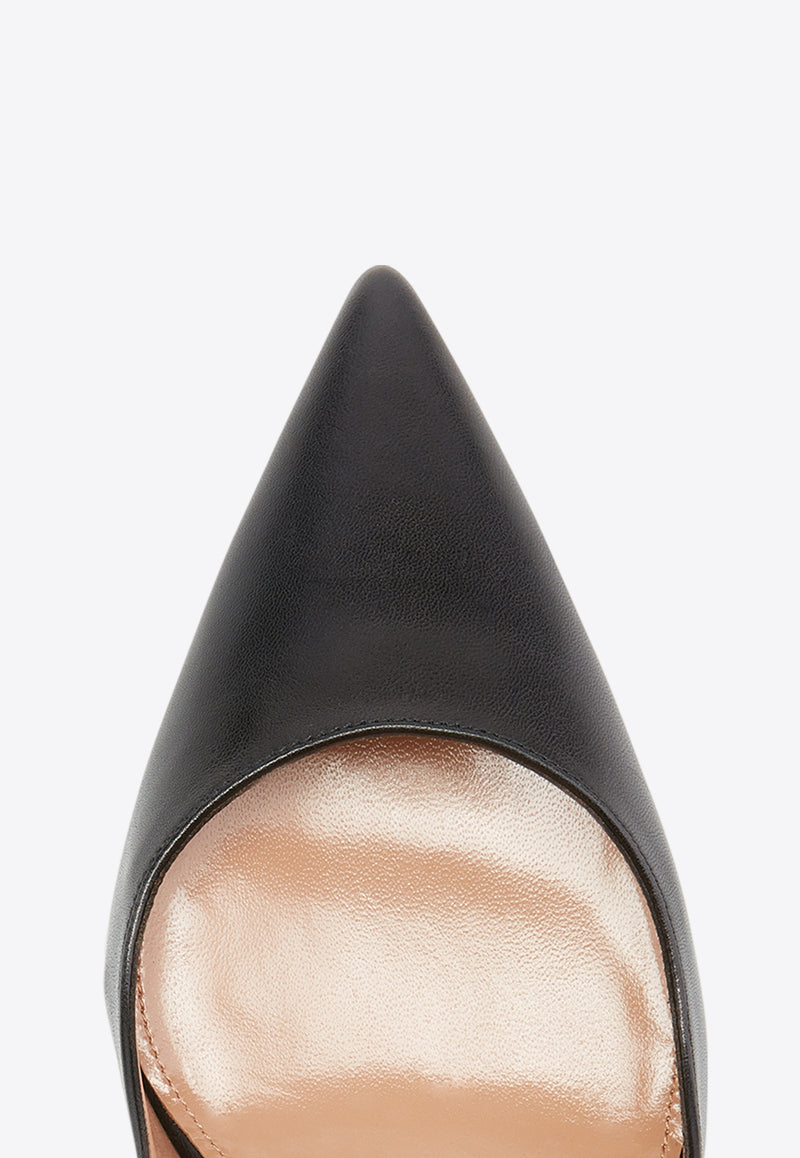 Aquazzura Bow Tie 105 Leather Pumps DENHIGP0-NAP-000 Black
