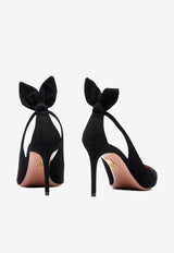 Aquazzura Bow Tie 85 Suede Pumps DENMIDP0-SUE-000 Black