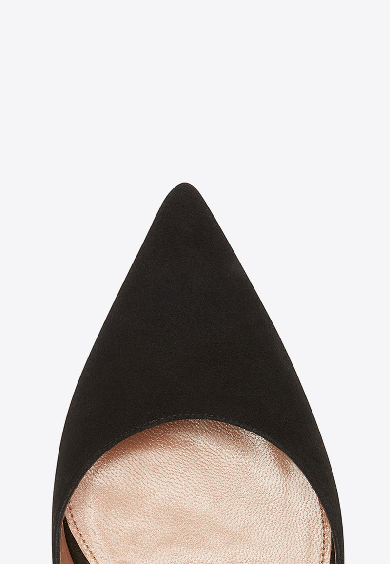 Aquazzura Bow Tie 85 Suede Pumps DENMIDP0-SUE-000 Black