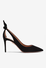 Aquazzura Bow Tie 85 Suede Pumps Black DENMIDP0SUE/R_AQUA-000