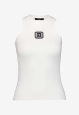 Balmain Retro PB Tank Top  White DF1EB045BC49WHITE