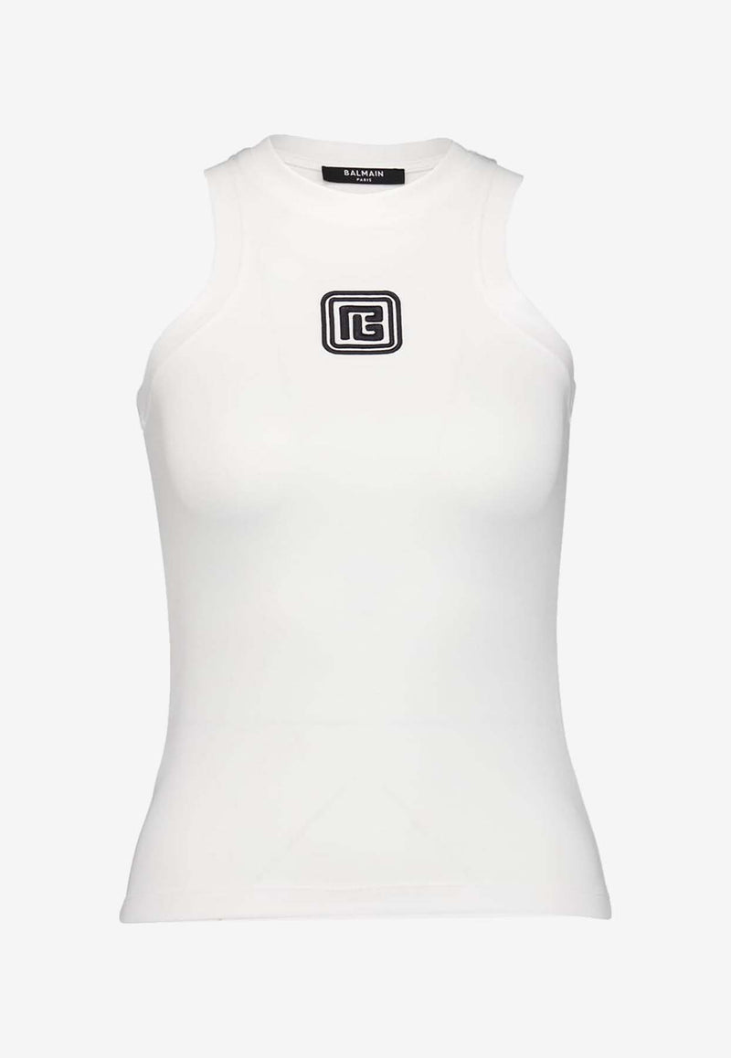 Balmain Retro PB Tank Top  White DF1EB045BC49WHITE