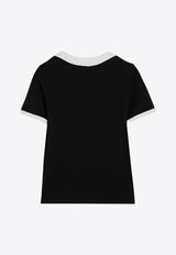 Balmain Button Detail T-shirt Black DF1EF102JH30/P_BALMA-EEI
