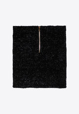 Balmain Lurex Tweed Mini Skirt Black DF1LB015KG43/P_BALMA-0PA