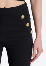 Balmain Button Embellished Leggings Black DF1OC036JH30_BLACK