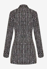 Balmain Single-Breasted Tweed Jacket Black DF1SE096XJ24BLACK