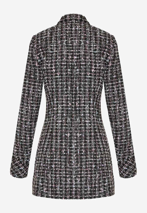 Balmain Single-Breasted Tweed Jacket Black DF1SE096XJ24BLACK