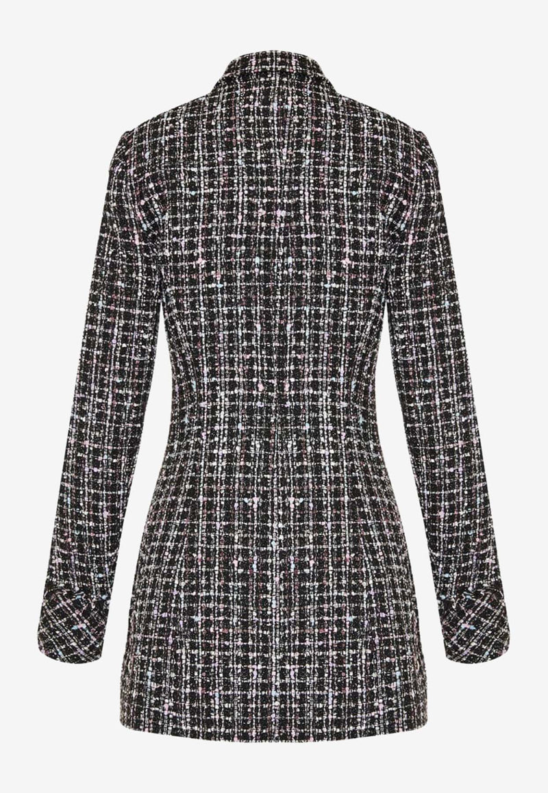 Balmain Single-Breasted Tweed Jacket Black DF1SE096XJ24BLACK