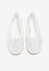 DEAR FRANCES Balla Crystals Mesh Ballet Flats White DFBLC02WHITE