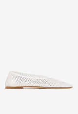 DEAR FRANCES Balla Crystals Mesh Ballet Flats White DFBLC02WHITE