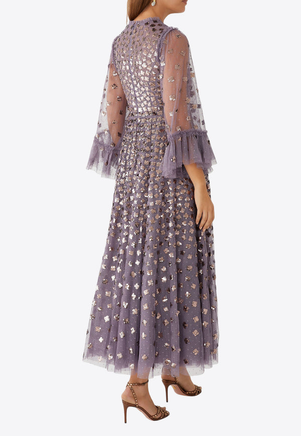 Needle & Thread Glisten Sequined Midi Dress Lavender DG-LS-14-RCR25-AMELILAC/LAVENDAR