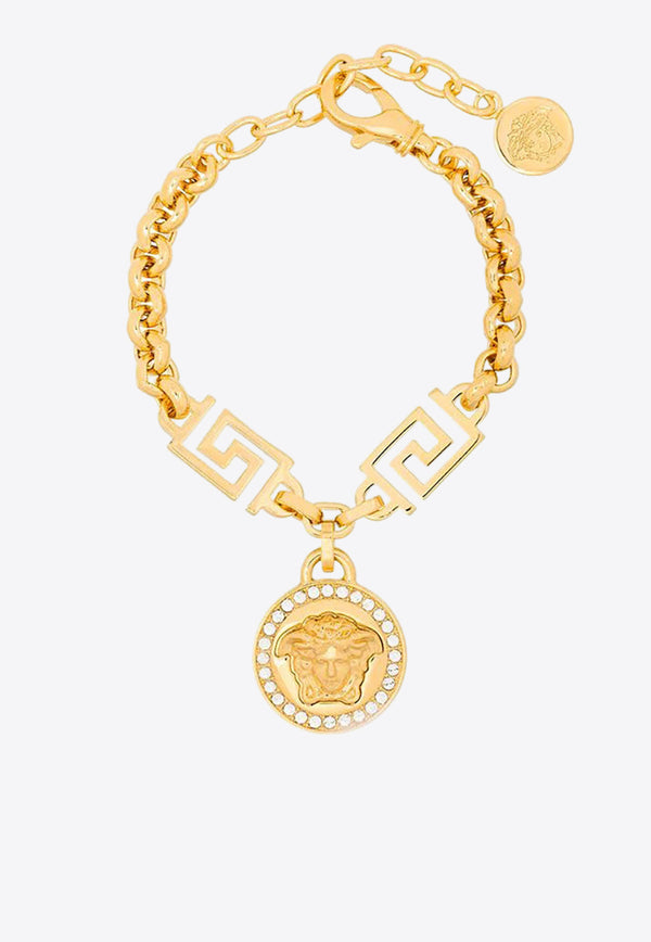 Versace La Medusa Greca Crystal-Embellished Bracelet Gold DG0E010_DJMX_D01O