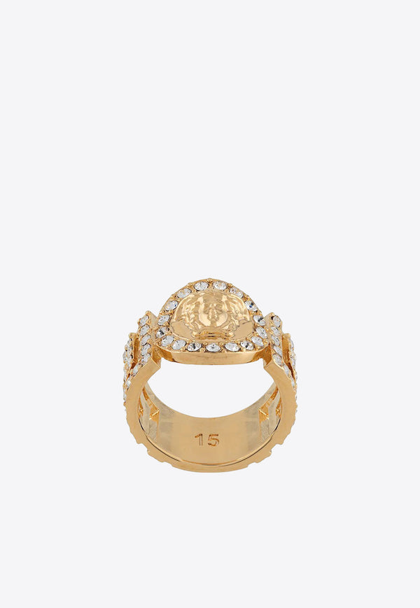 Versace La Medusa Crystal-Embellished Ring Gold DG5E011_DJMX_D01O