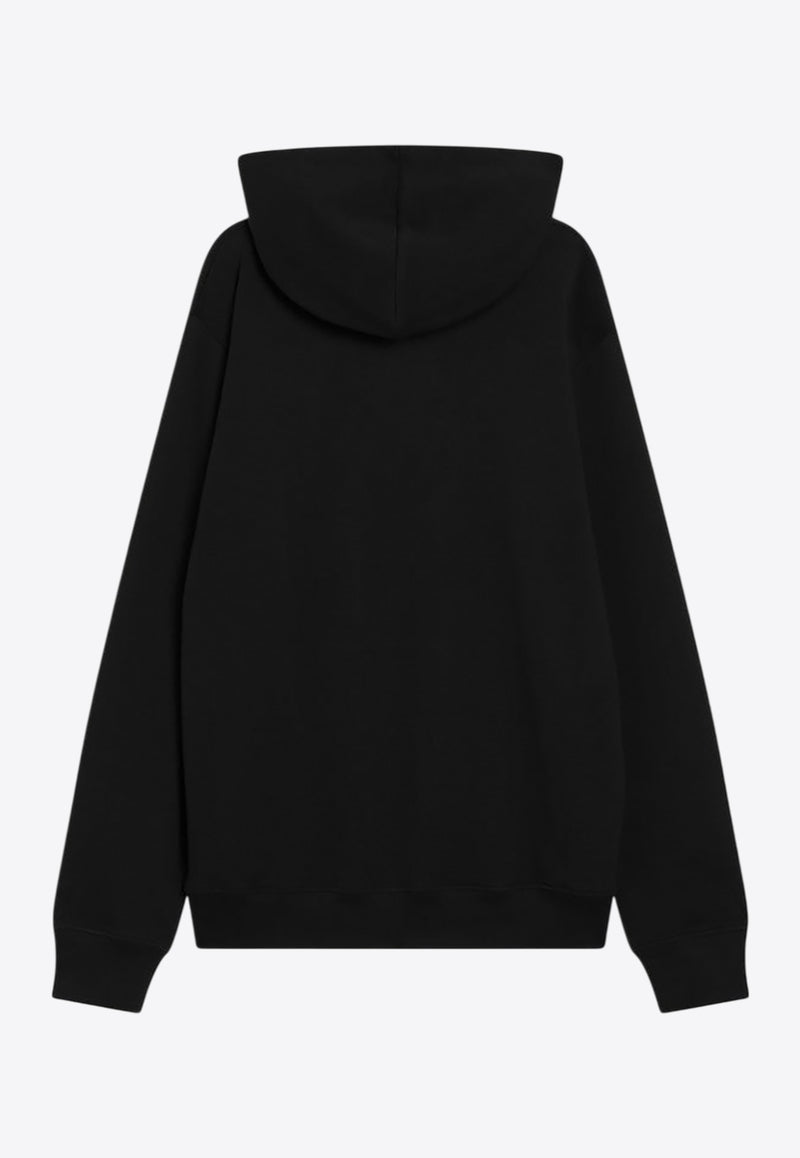 Balmain Logo Print Hooded Sweatshirt Black DH1JR002BB65/R_BALMA-EAB