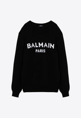 Balmain Logo Inlay Wool Sweater Black DH1KD000KG97/P_BALMA-EAB