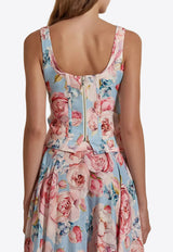 Dahlia Bianca Maxine Bustier Floral Top Multicolor DHB10107348-104_MULTI COLO