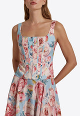 Dahlia Bianca Maxine Bustier Floral Top Multicolor DHB10107348-104_MULTI COLO