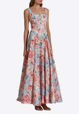 Dahlia Bianca Tamina Floral Maxi Skirt Multicolor DHB10107453-104_MULTI COLO