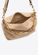 Small Diamond Hobo Bag in Leather Jimmy Choo DIAMOND SOFTHB/S AQK BISCUIT/GOLD