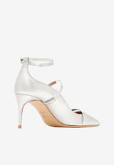 Malone Souliers Diaz 70 Metallic Leather Pumps Silver DIAZ 70-1 SILVER/SILVER