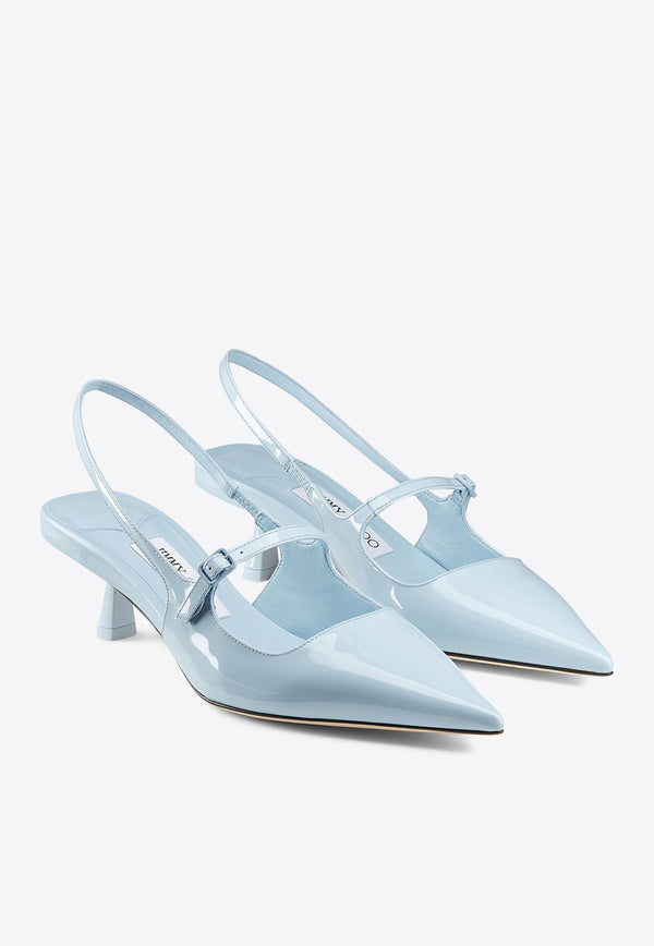 Jimmy Choo Didi 45 Pointed Pumps in Patent Leather DIDI 45 PAT ICE BLUE