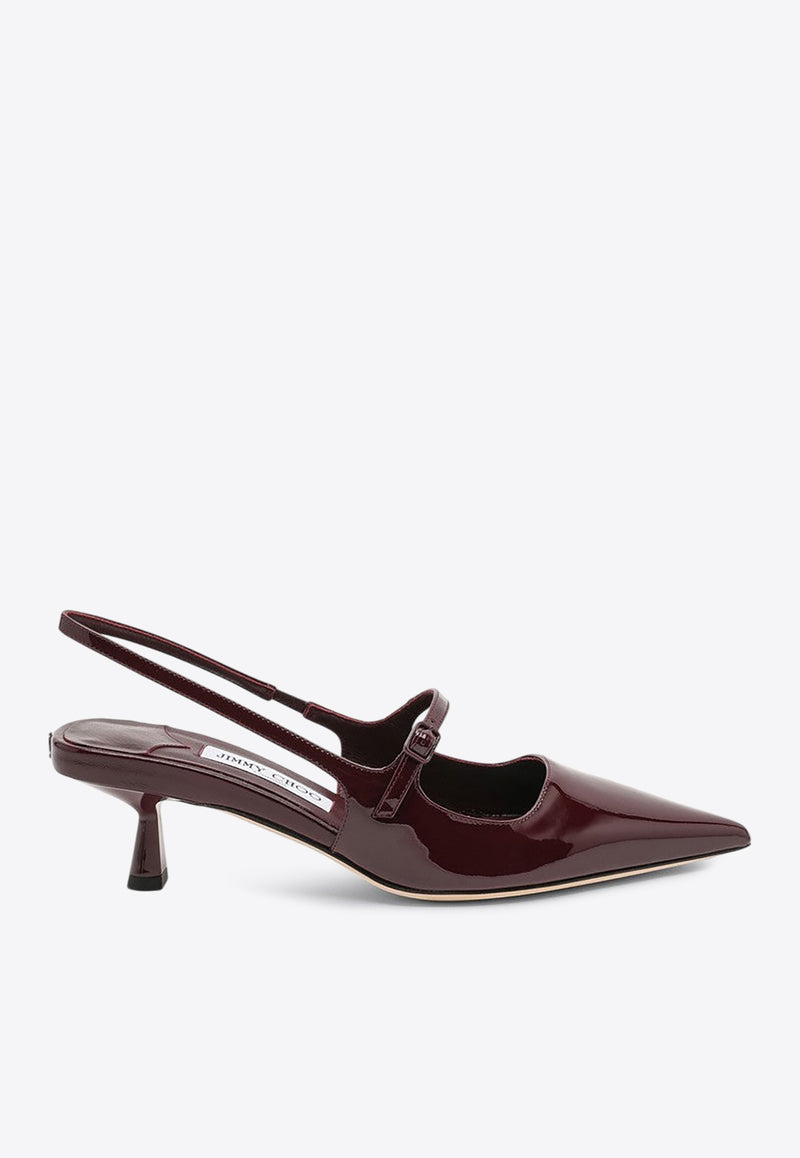 Jimmy Choo Didi 45 Patent Leather Slingback Pumps Burgundy DIDI45PAT/P_JIMCH-GA