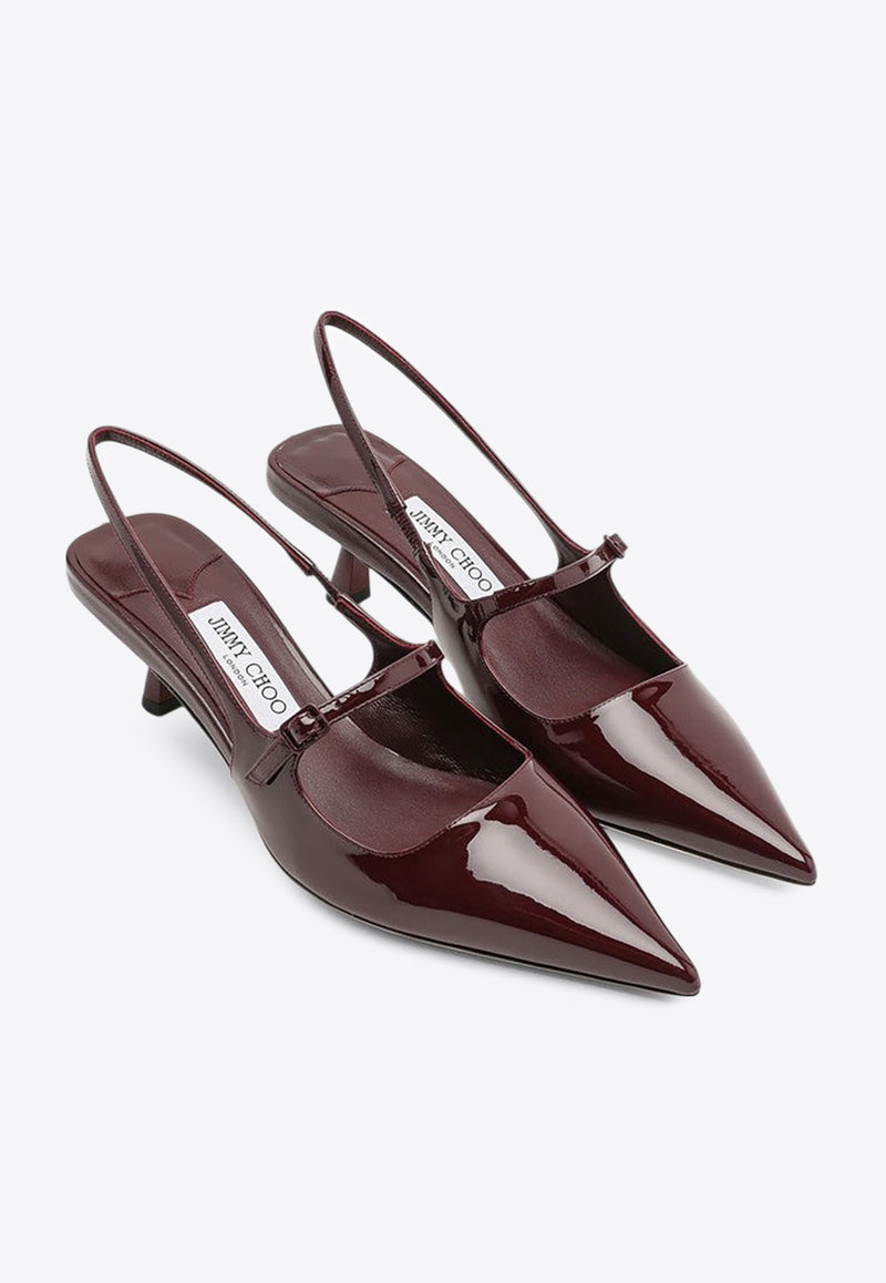 Jimmy Choo Didi 45 Patent Leather Slingback Pumps Burgundy DIDI45PAT/P_JIMCH-GA