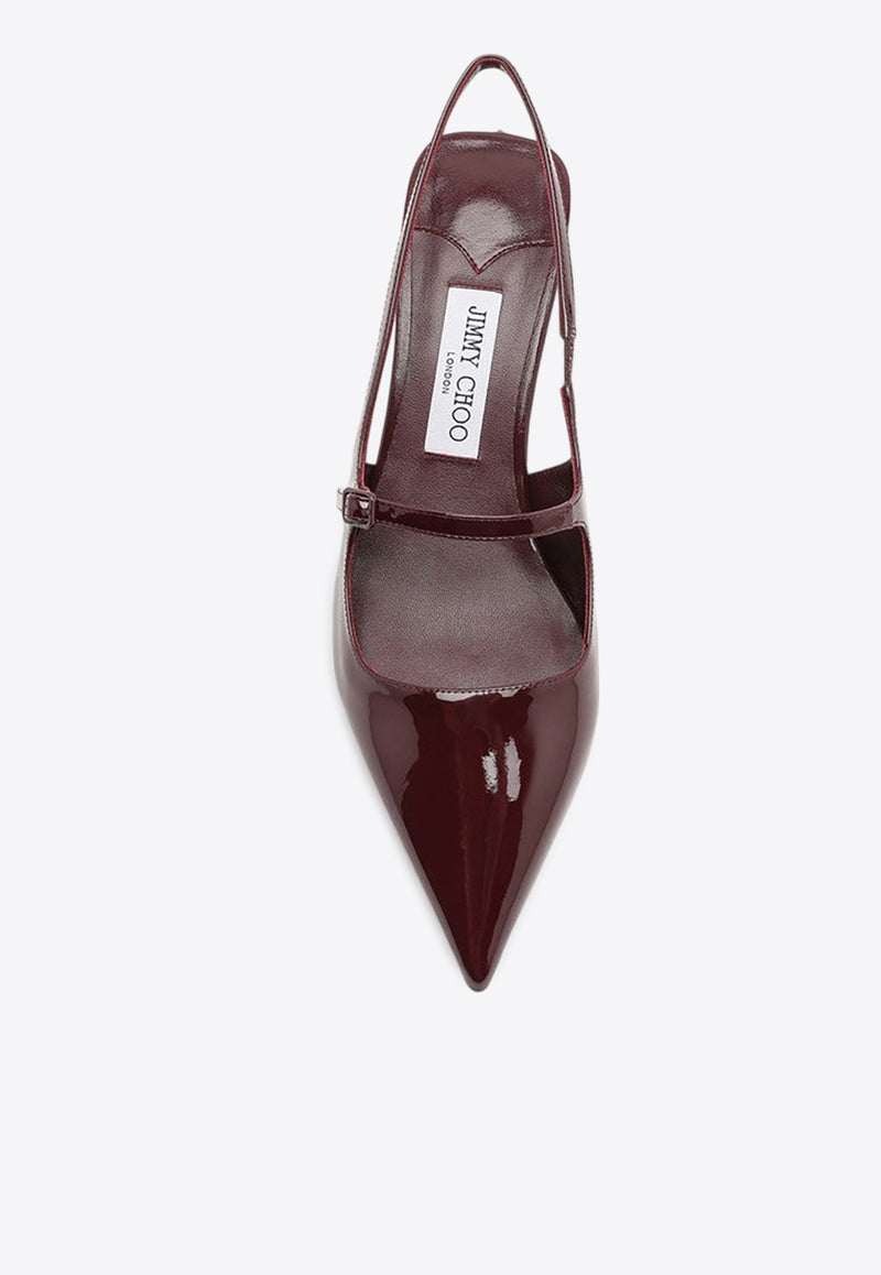 Jimmy Choo Didi 45 Patent Leather Slingback Pumps Burgundy DIDI45PAT/P_JIMCH-GA