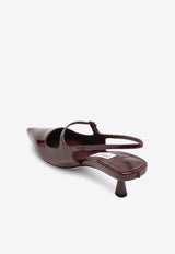 Jimmy Choo Didi 45 Patent Leather Slingback Pumps Burgundy DIDI45PAT/P_JIMCH-GA