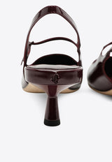 Jimmy Choo Didi 45 Patent Leather Slingback Pumps Burgundy DIDI45PAT/P_JIMCH-GA